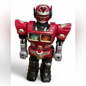 Hap-P-Kid Turbo Fighter Robot 15” 2005 Lights Sounds Talking Action Figure Toy🤖